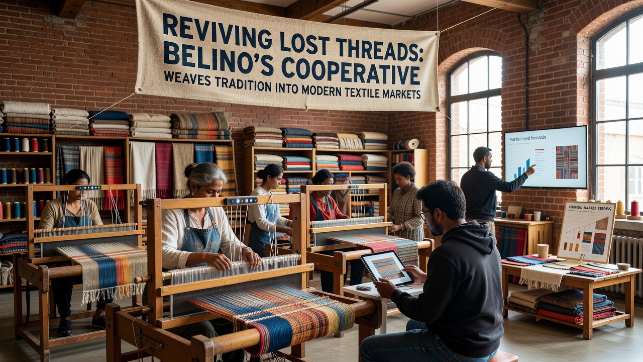 Cooperative artisans demonstrating revived weaving techniques to visitors during a September 2026 open workshop event